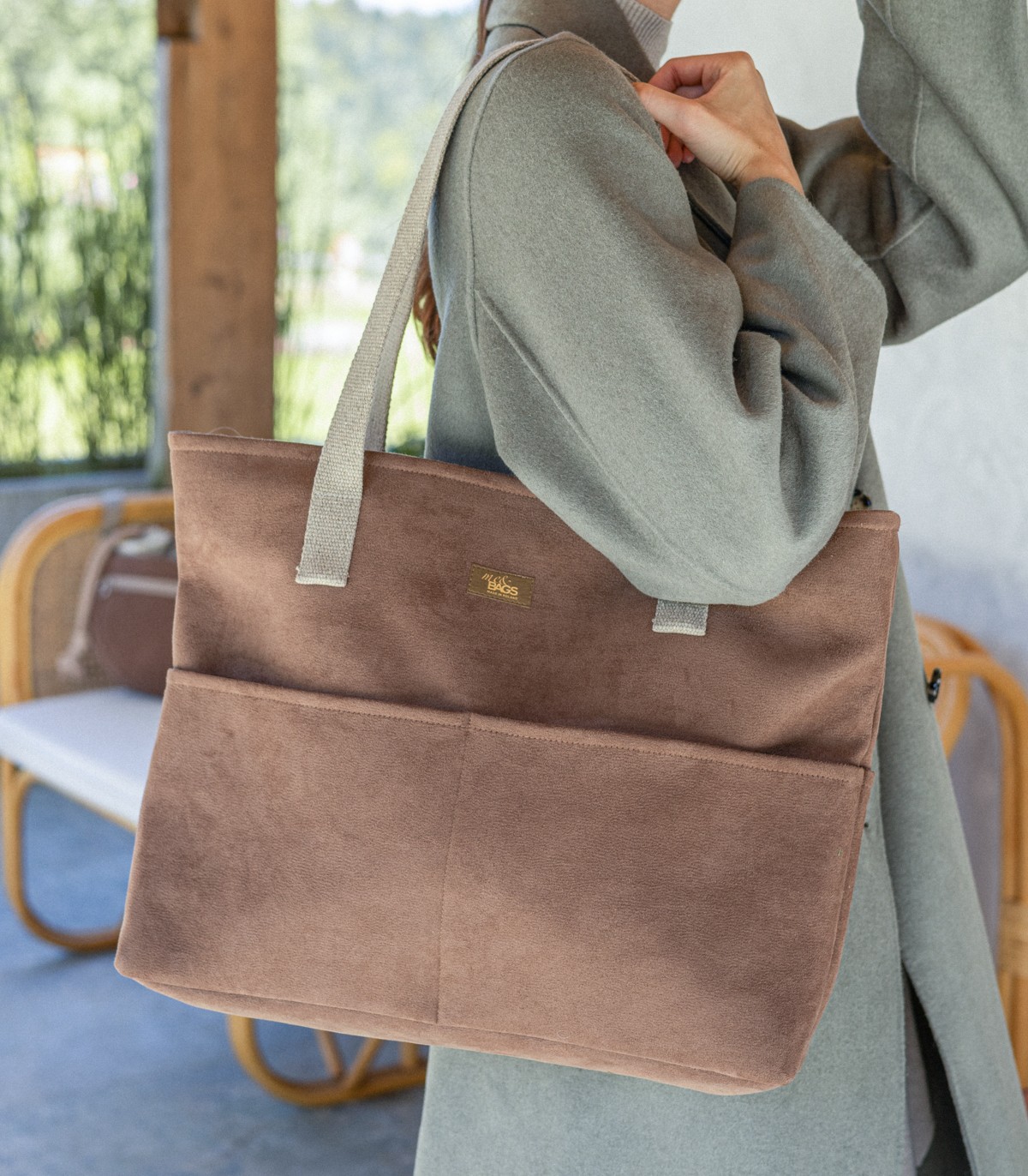 Torebka shopper Pocket brązowa