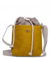 CROSSBODY SMALL BAG "DUO MINI" eco suede yellow