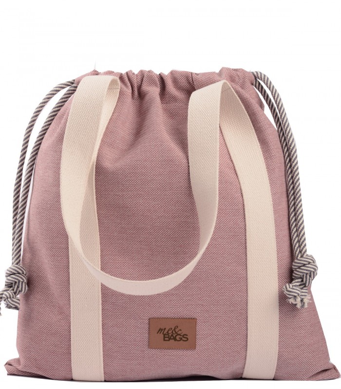 Duża torebka worek "BAGGY" materiałowa, kolor różowy