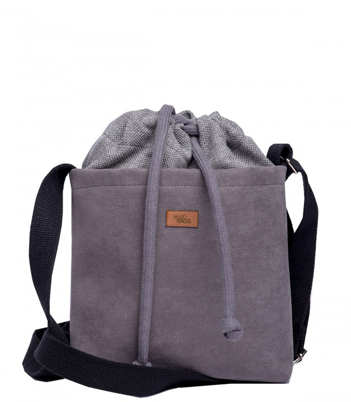 CROSSBODY SMALL BAG "DUO MINI" eco suede gray