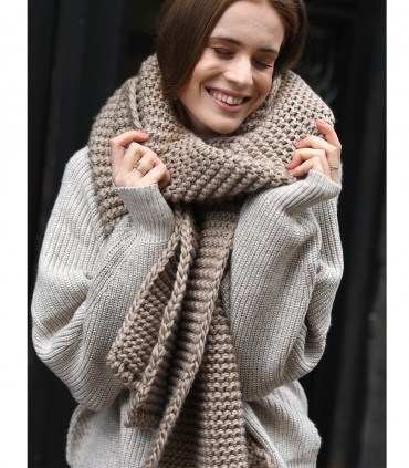 woolen scarf Beige melange