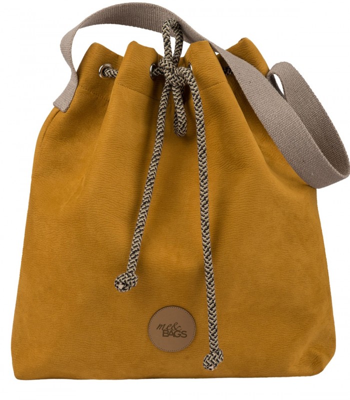 Torebka worek "BUCKET BAG" z eko-zamszu, kolor żółty