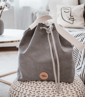 Bucket Bag eco suede grey