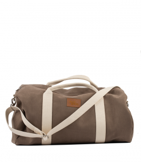 SPORT AND TRAVEL BAG "WEEKENDER" ECO SUEDE TAUPE
