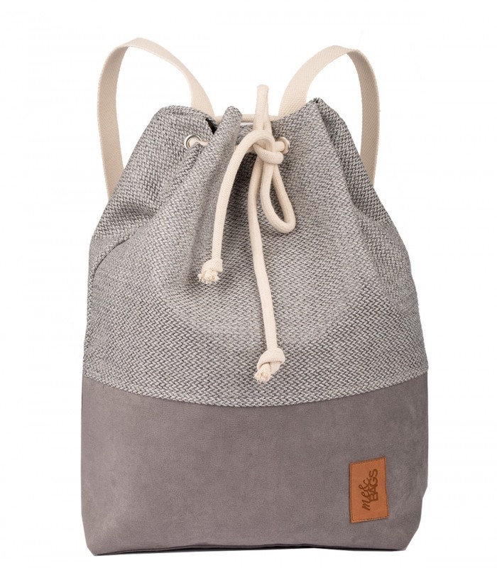 WOMEN'S BACKPACK SACK ECO-SUEDE/FABRIC gray