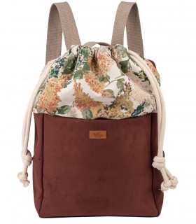 Plecak damski "DUO" z eko-zamszu, kolor bordo bloom