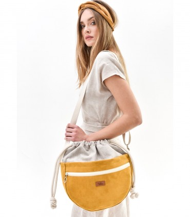 CROSSBODY BAGS ECO SUEDE FADED YELLOW