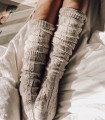 Beige wool thigh highs socks