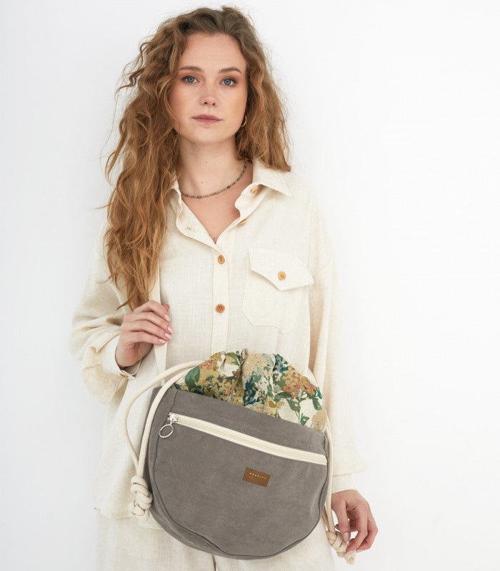 CROSSBODY BAGS ECO SUEDE TAUPE BLOOM