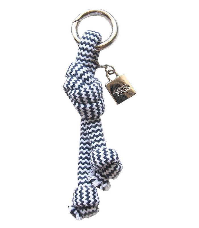 Key ring in navy blue zig-zag