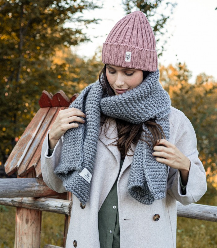 woolen scarf gray melange