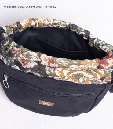 copy of Crossbody Bag with flowers, color black