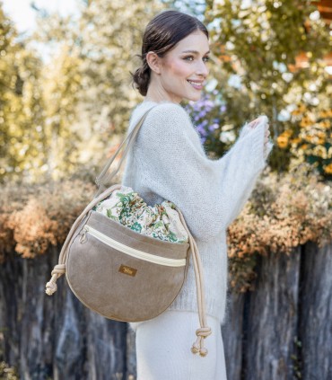 CROSSBODY BAGS ECO SUEDE TAUPE BLOOM