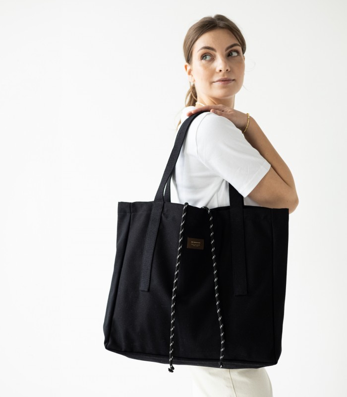 copy of Black shopper bag with zip-pocket