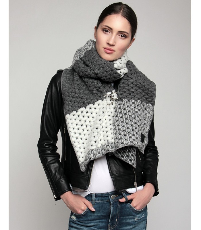 Woolen scarf three gray colors