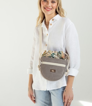 MINI CROSSBODY BAGS ECO SUEDE TAUPE BLOOM